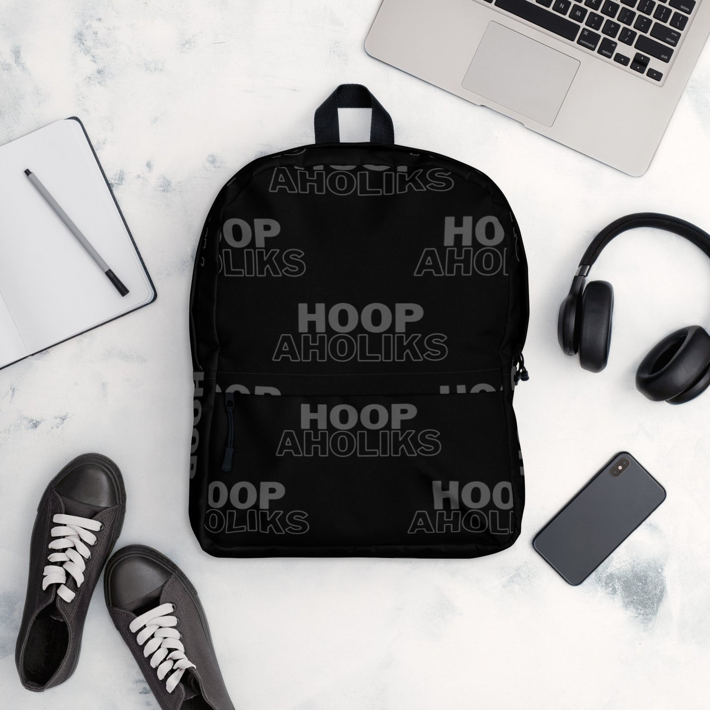 Black Varsity HoopAholiks Backpack