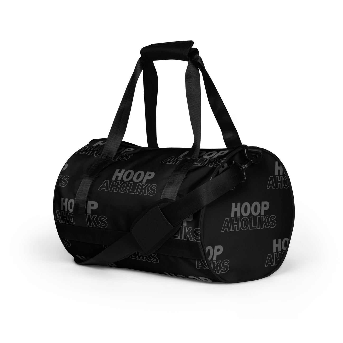 Black Varsity HoopAholiks gym bag