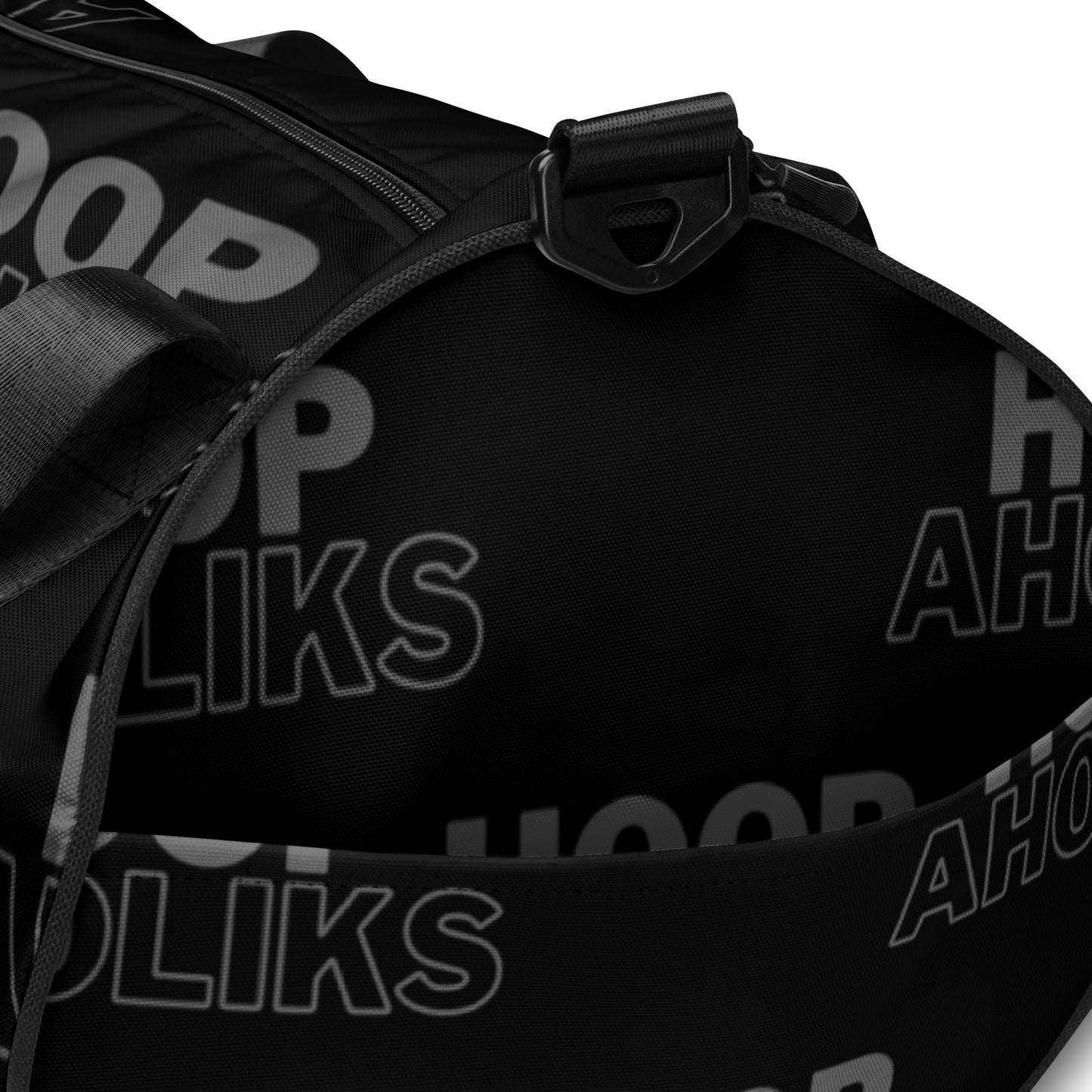 Black Varsity HoopAholiks gym bag