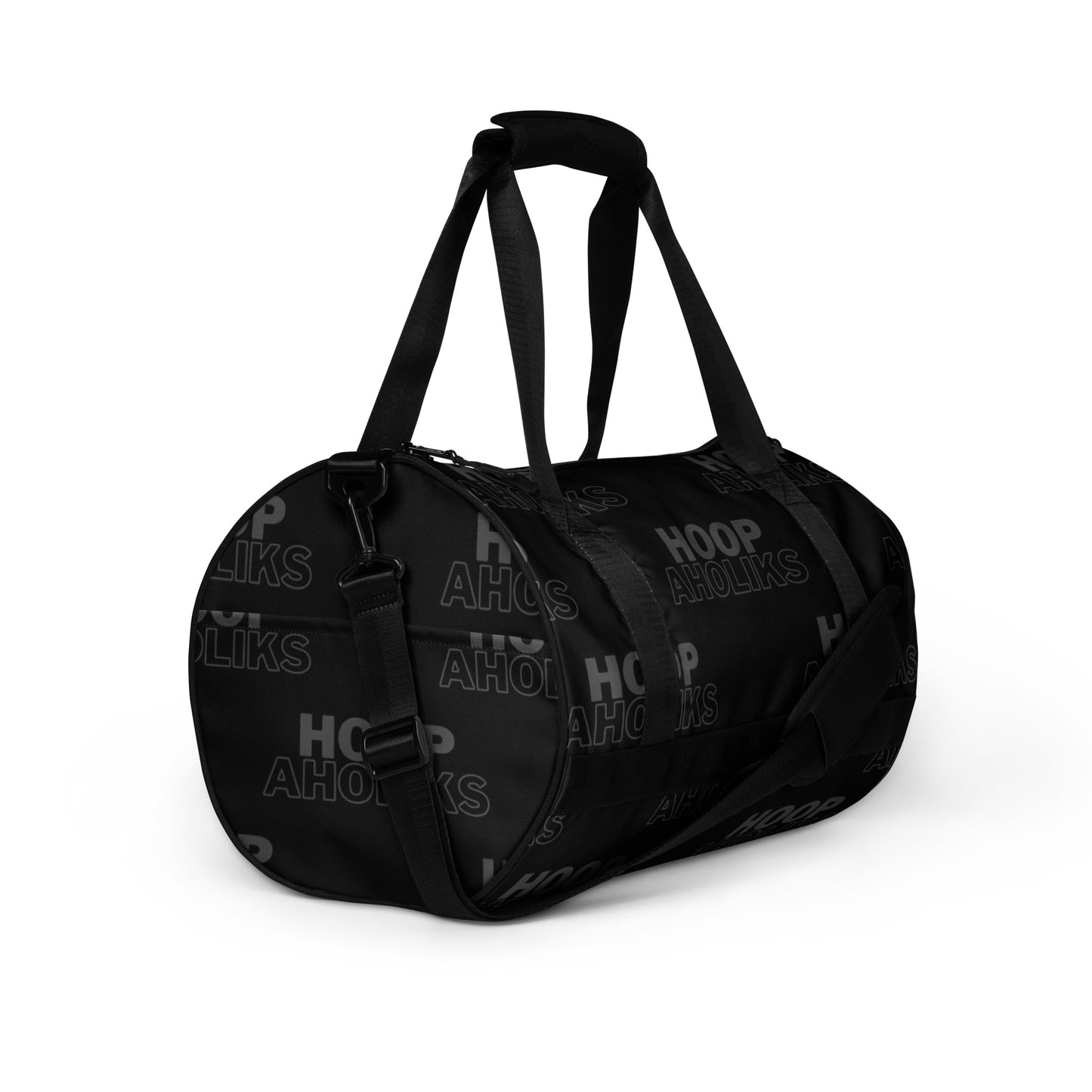 Black Varsity HoopAholiks gym bag