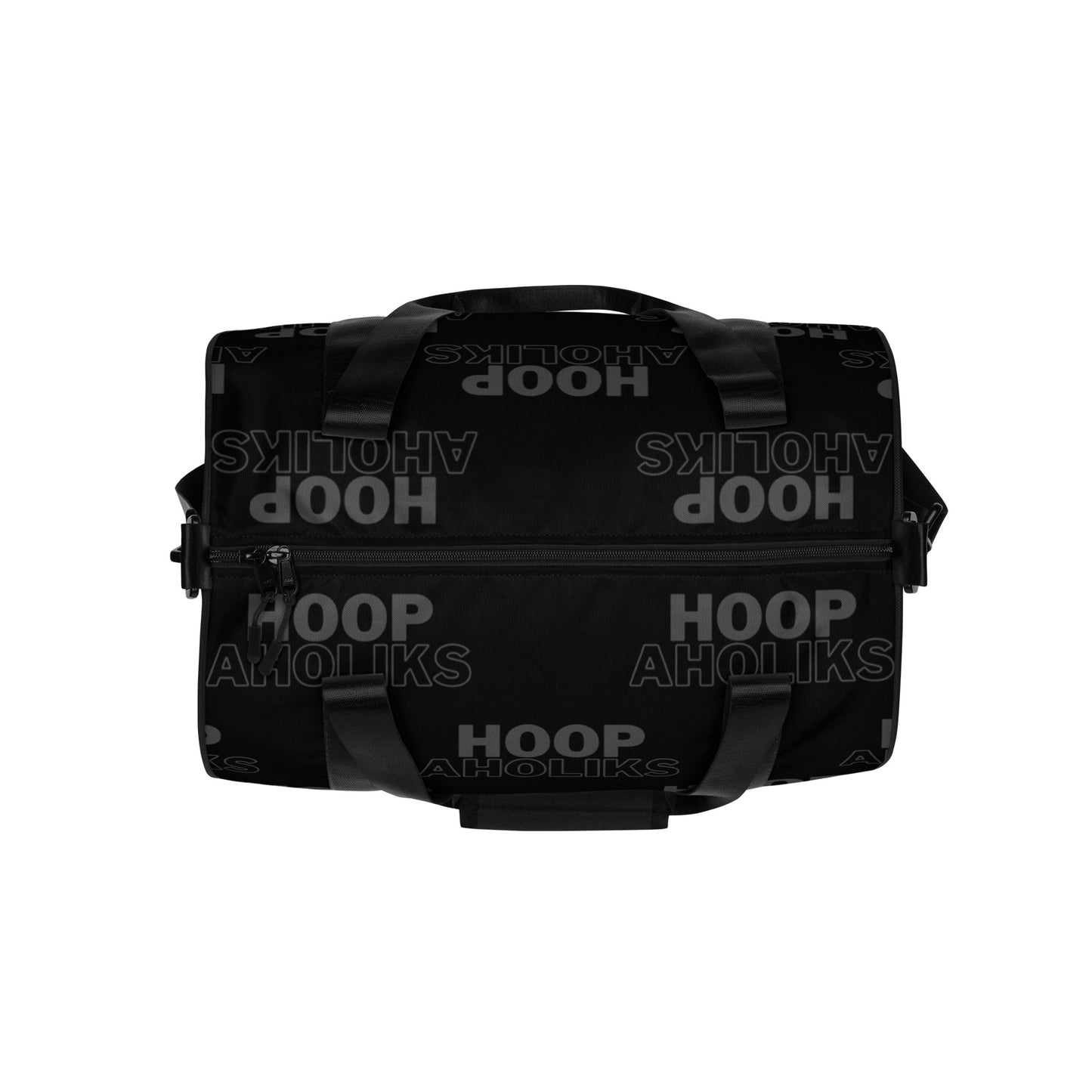 Black Varsity HoopAholiks gym bag