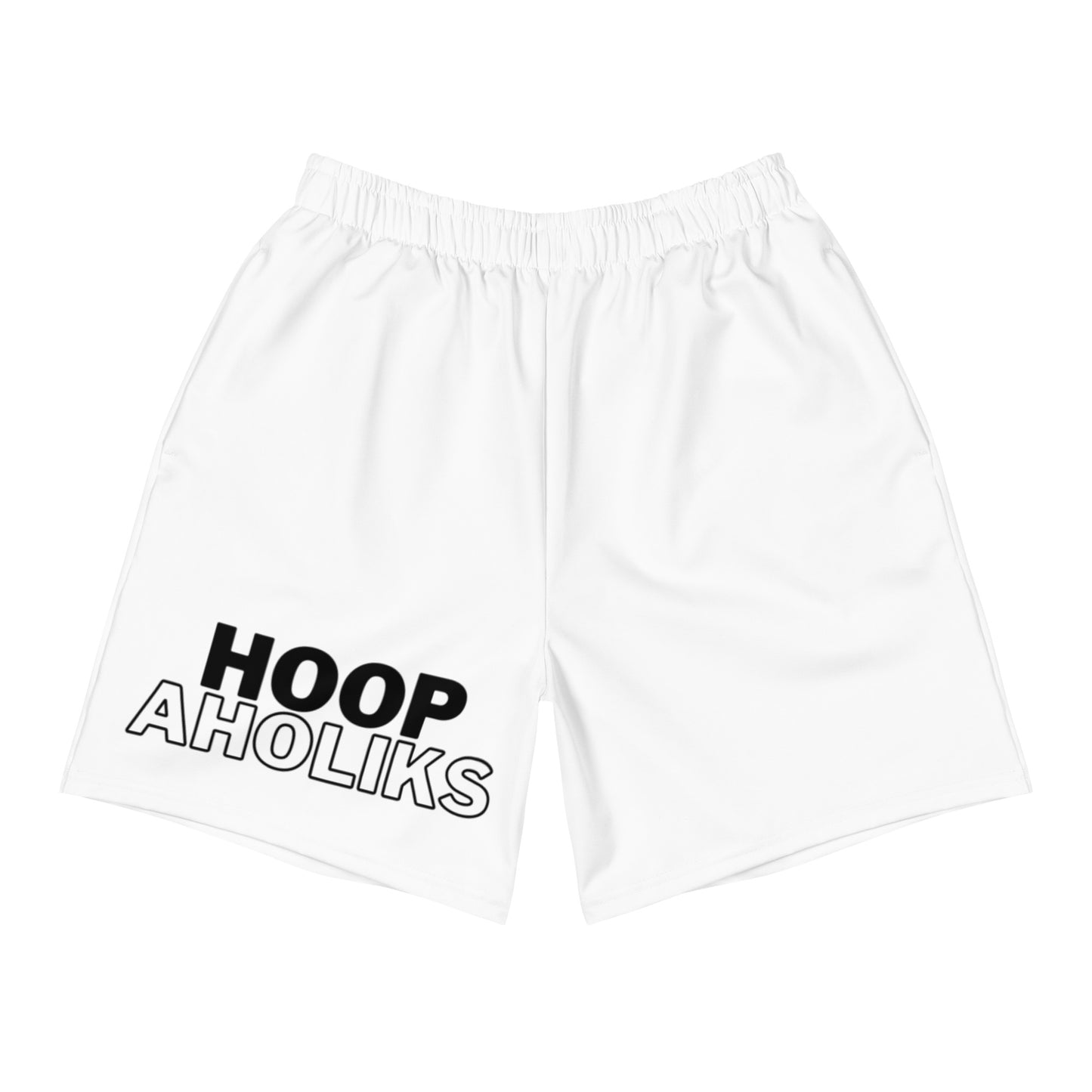 White HoopAholiks Men's Athletic Long Shorts